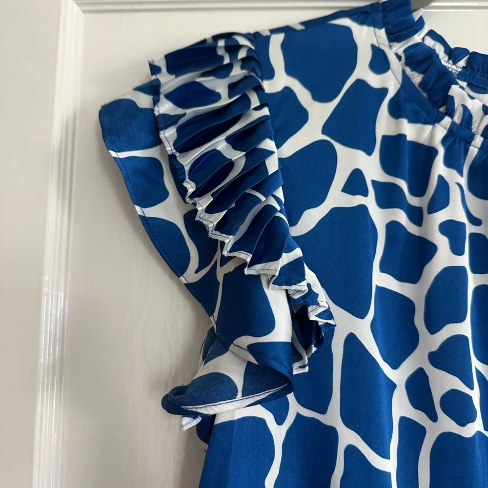 NWT Jodifl Mara Geo Print Royal Blue Dress - Picture 4 of 7